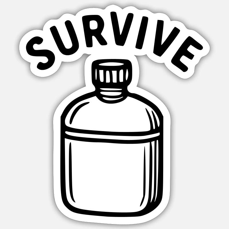 Survive - water bottle - Sticker size S (10 x 10 cm) - white matte