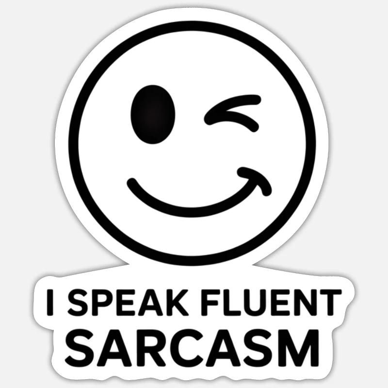 Expressive Winks und Sarcasm Design Sticker Größe S (10 x 10 cm)