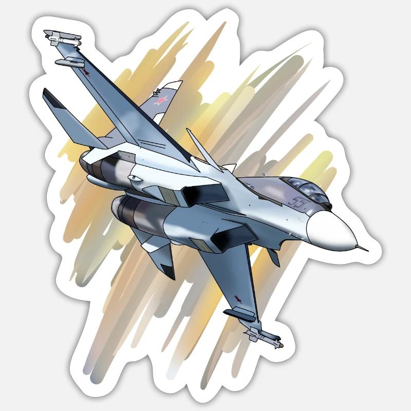 Kampfjet im Dynamikdesign Sticker Größe S (10 x 10 cm)