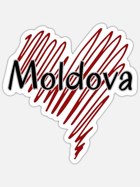 Ich liebe Moldawien, Moldawien Herz - Sticker Größe S (10 x 10 cm) - Mattweiß