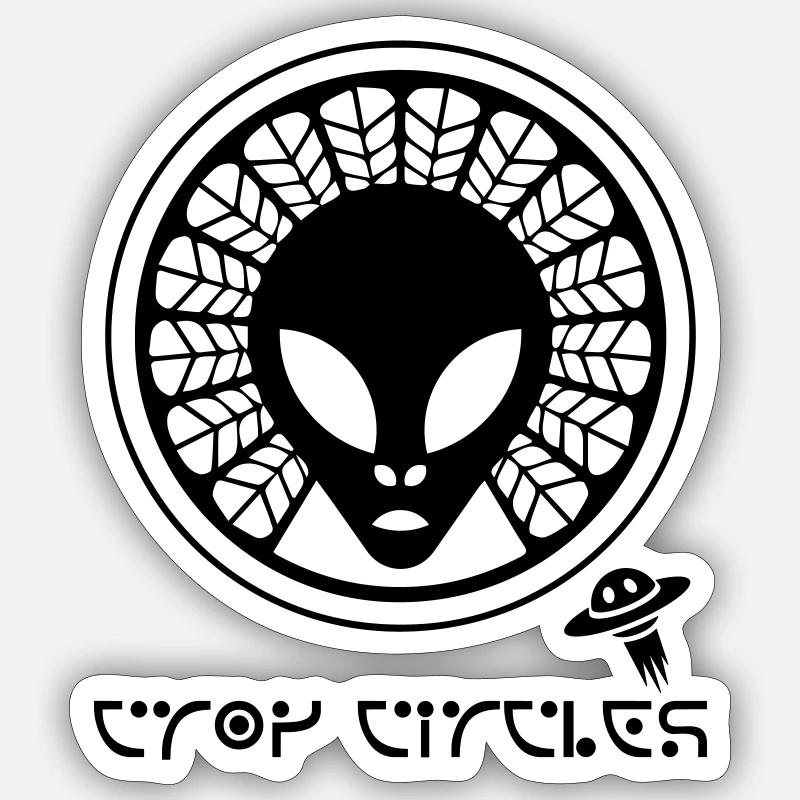 Ancien agroglyphe extraterrestre - Sticker taille S (10 x 10 cm) - blanc mat