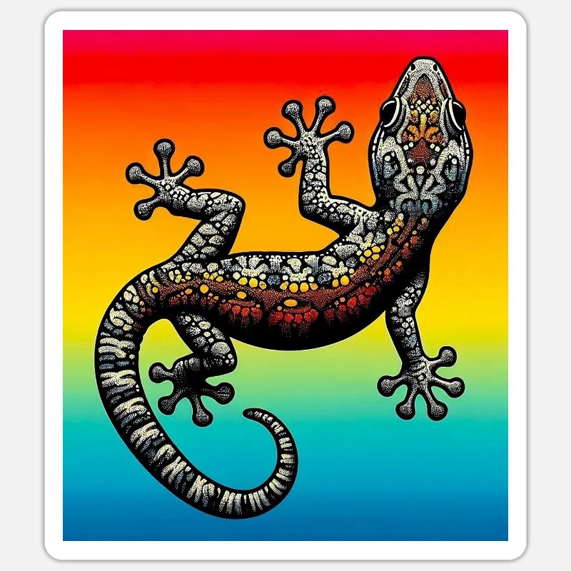 Gecko - Sticker taille S (10 x 10 cm) - blanc mat