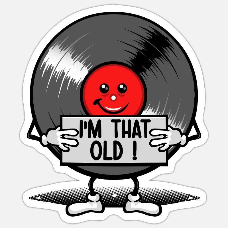 As old as a record Sticker size S (10 x 10 cm)