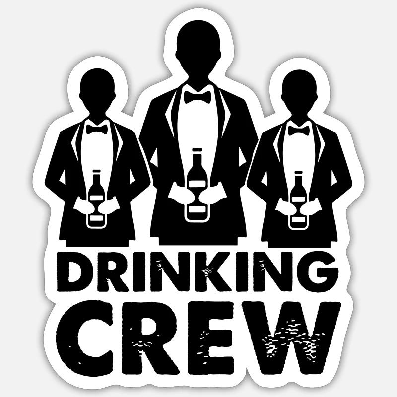 drinking_crew_01 Sticker Größe S (10 x 10 cm)
