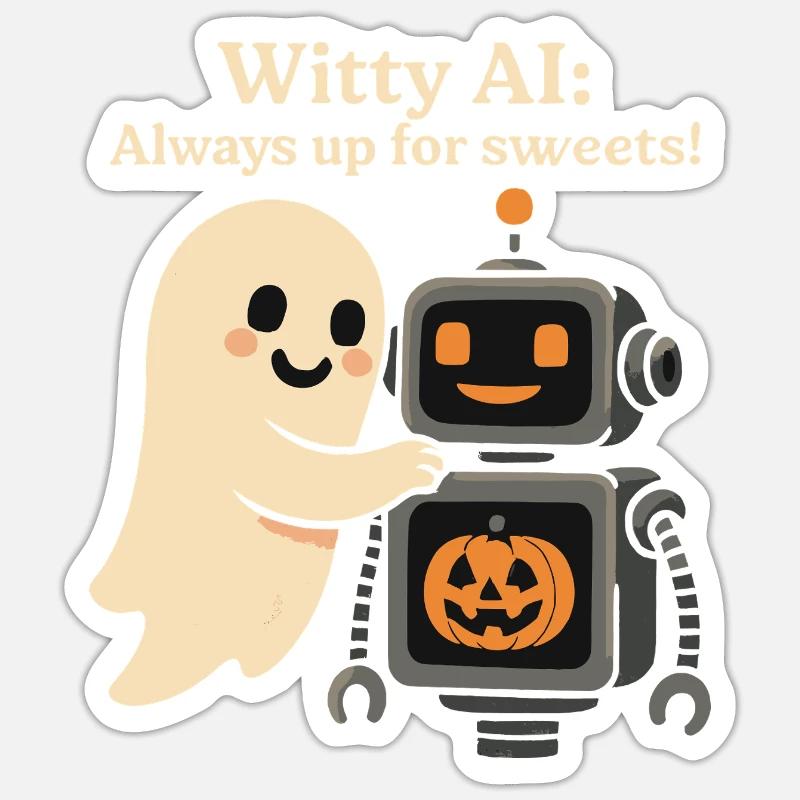 Witty AI: Always up for sweets ! Sticker Größe S (10 x 10 cm)