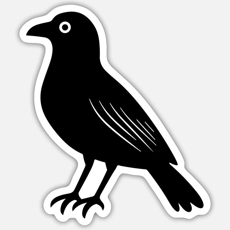 Rabe  - Sticker Größe S (10 x 10 cm) - Mattweiß