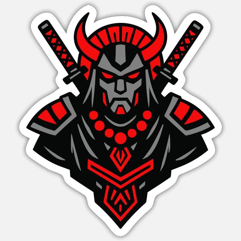 Samurai Devil Warrior - Sticker size S (10 x 10 cm) - white matte