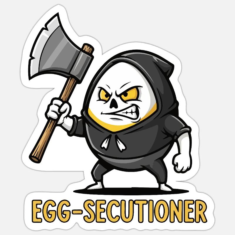 Egg-xecution Time - Sticker size S (10 x 10 cm) - white matte