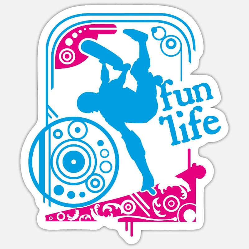 Skate par Helfspawn - Sticker taille S (10 x 10 cm) - blanc mat