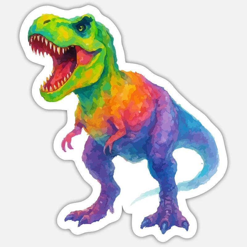 Colorful Gradient Dinosaur Sticker size S (10 x 10 cm)
