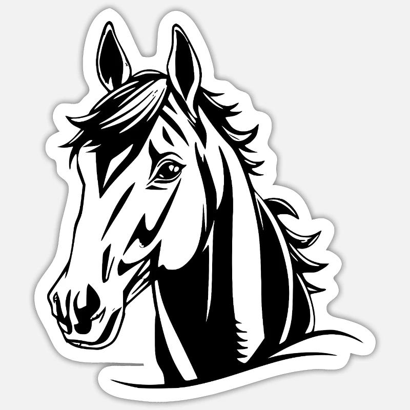 Pferd Pferde Geschenk - Sticker Größe S (10 x 10 cm) - Mattweiß