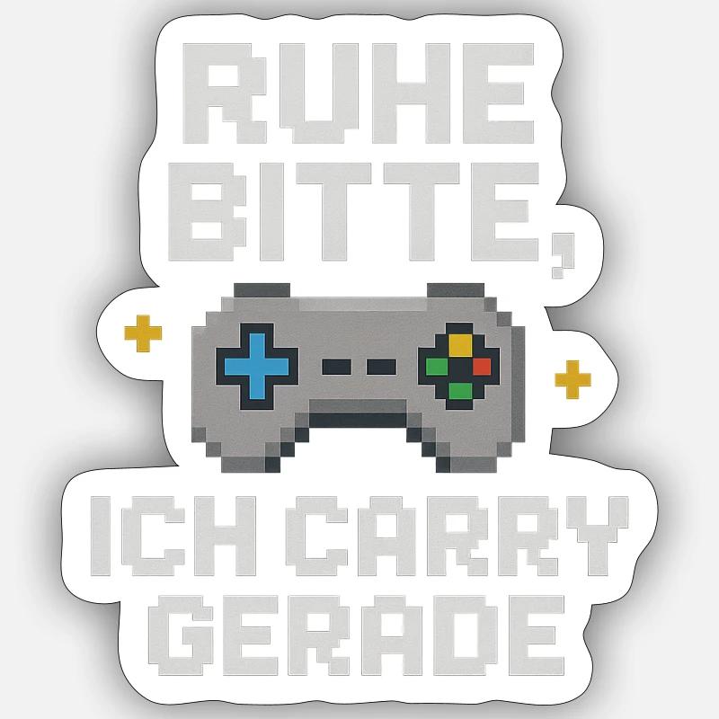 Silence Please Pixel Controller Graphiques Sticker taille S (10 x 10 cm)