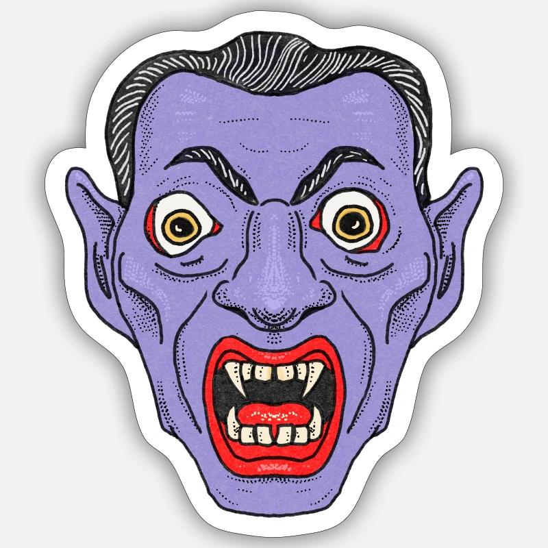 Vampire Devil Face Sticker size S (10 x 10 cm)