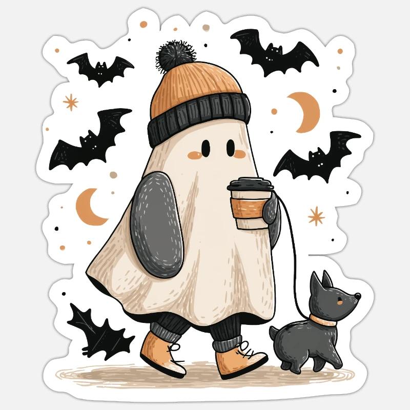 Herbstgeist - Sticker taille S (10 x 10 cm) - blanc mat