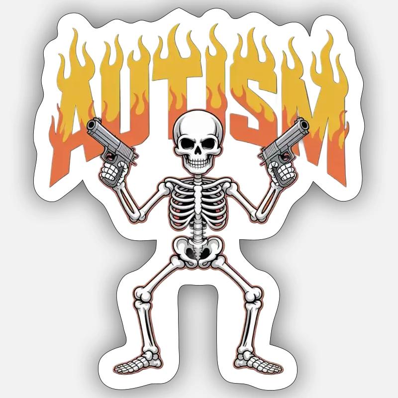 Greta Thunber, G Autismus Hemd - Sticker Größe S (10 x 10 cm) - Mattweiß