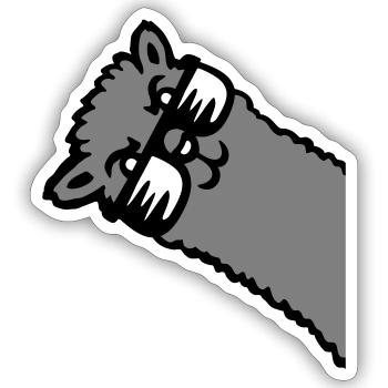 Llama Alpaca Head Sunglasses Cool Gray Funny Cute - Sticker size S (10 x 10 cm) - white matte - Front