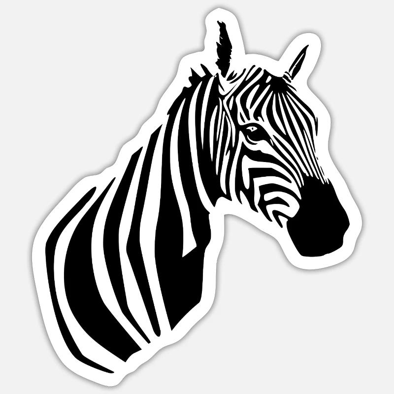 Zebra T-Shirt - Sticker size S (10 x 10 cm) - white matte
