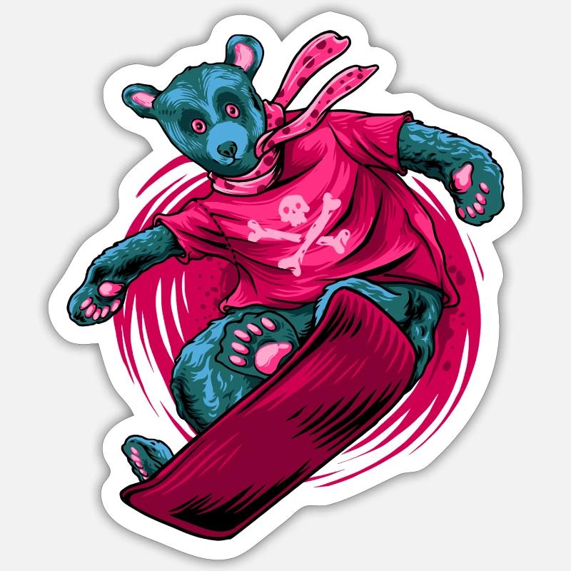 Snowbear - Sticker Größe S (10 x 10 cm) - Mattweiß