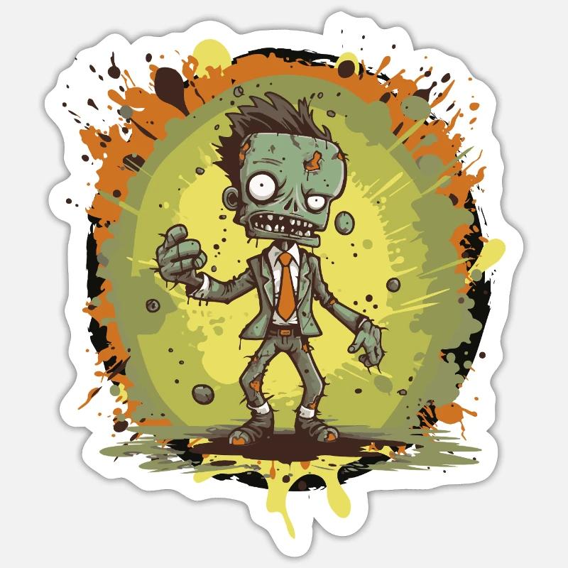 Zombie Comic - Sticker size S (10 x 10 cm) - white matte