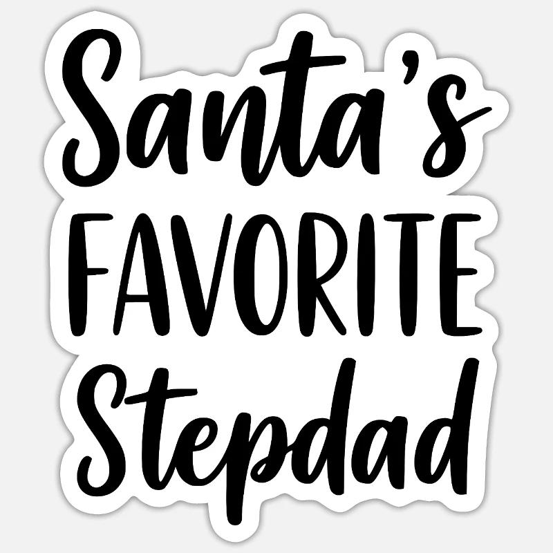 Santa's Favorite Stepdad - Sticker Größe S (10 x 10 cm) - Mattweiß