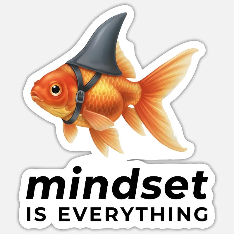 Goldfish Mindset Helm Sticker Größe S (10 x 10 cm)