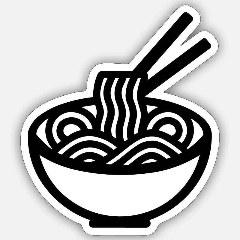 ramen - Sticker taille S (10 x 10 cm) - blanc mat