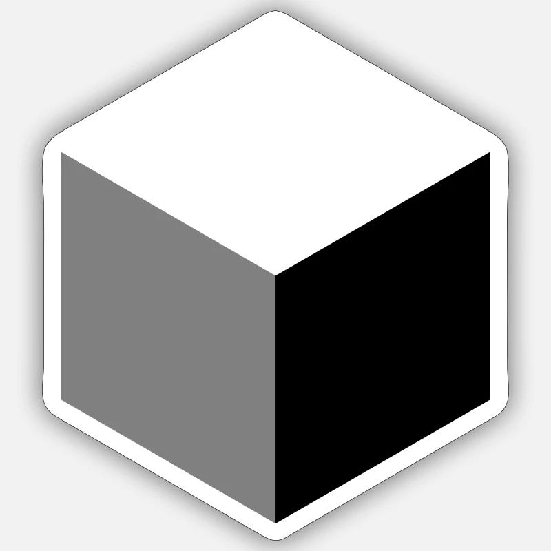 Geometric Cube Silhouette Sticker size S (10 x 10 cm)