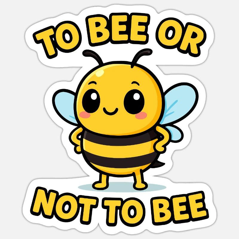 Biene oder nicht Biene - Sticker Größe S (10 x 10 cm) - Mattweiß
