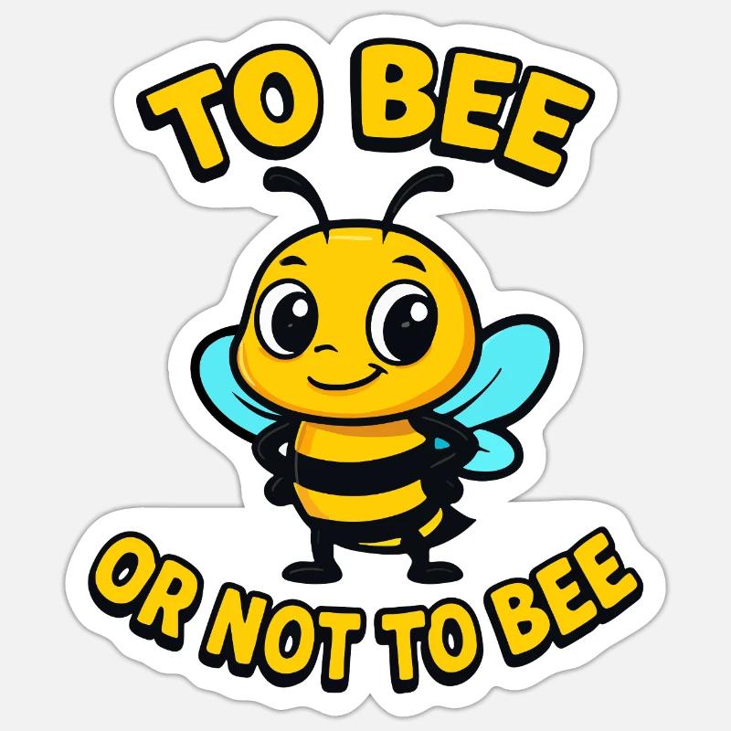 Biene oder nicht Biene - Sticker Größe S (10 x 10 cm) - Mattweiß