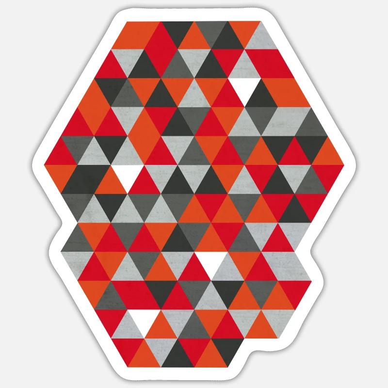 Triangles géométriques Geometrisches Hexagon - Sticker taille S (10 x 10 cm) - blanc mat