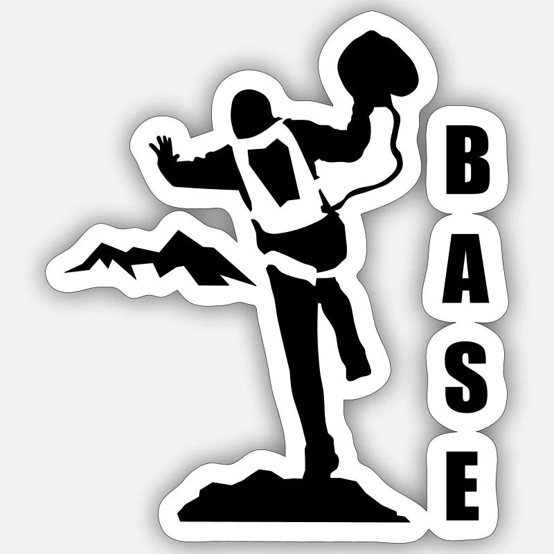 BASE jumping - Sticker Größe S (10 x 10 cm) - Mattweiß