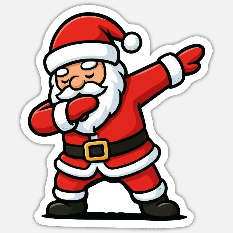 Santa Dab Dancing Comic Sticker size S (10 x 10 cm)