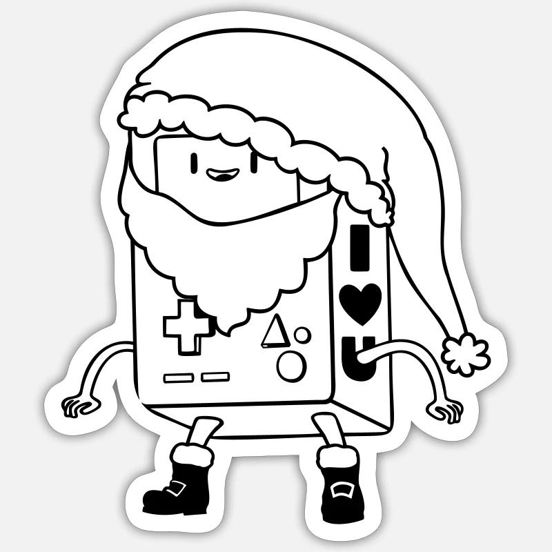 Dessin vectoriel SVG SVG de robots de Noël mignon Sticker taille S (10 x 10 cm)