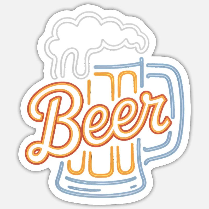 Bier – Cool Beer Logo - Sticker Größe S (10 x 10 cm) - Mattweiß