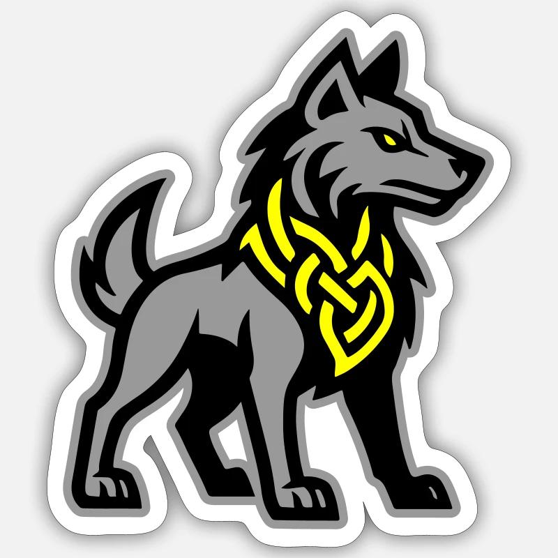Wolf Viking - Sticker size S (10 x 10 cm) - white matte