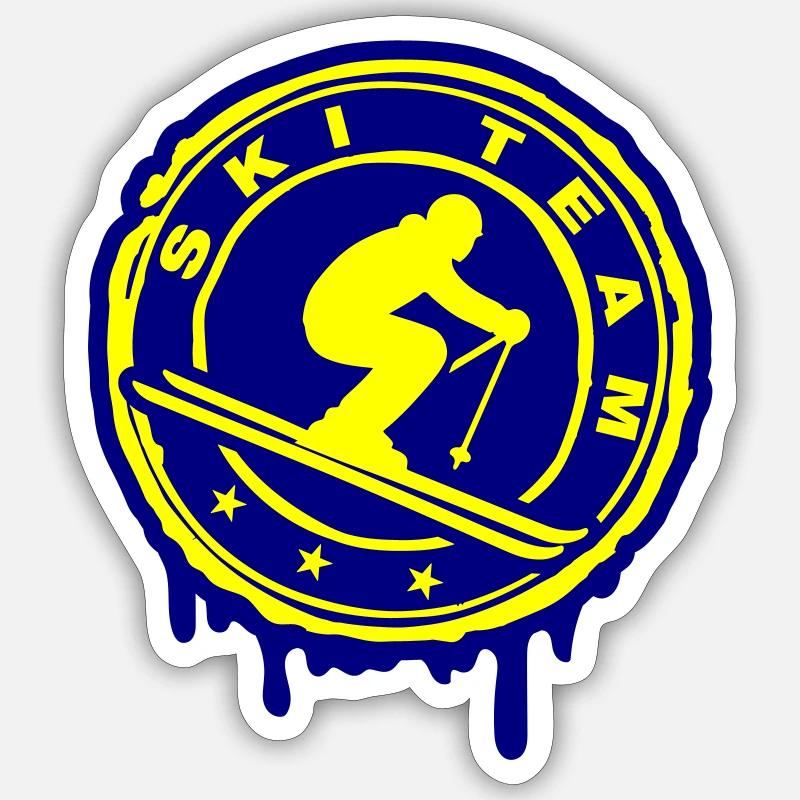 Ski Team - Sticker size S (10 x 10 cm) - white matte