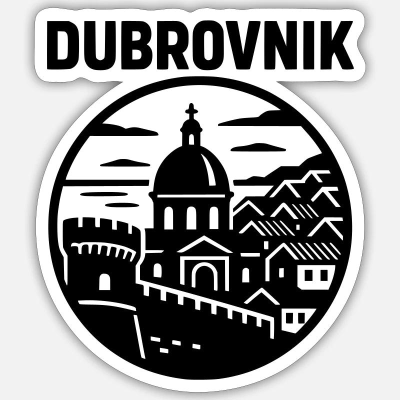 Dubrovnik Silhouette - Sticker taille S (10 x 10 cm) - blanc mat