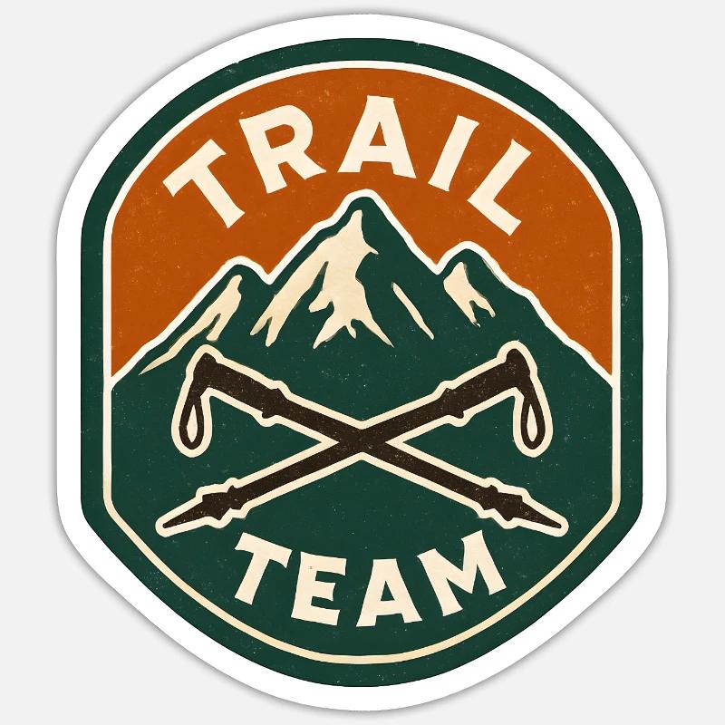 Trail Team Mountain Patch - Sticker taille S (10 x 10 cm) - blanc mat