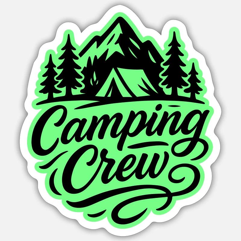 Camping Crew - Sticker Größe S (10 x 10 cm) - Mattweiß