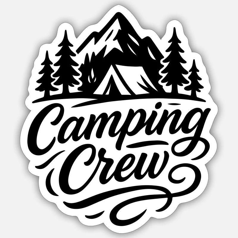 Camping Crew - Sticker size S (10 x 10 cm) - white matte