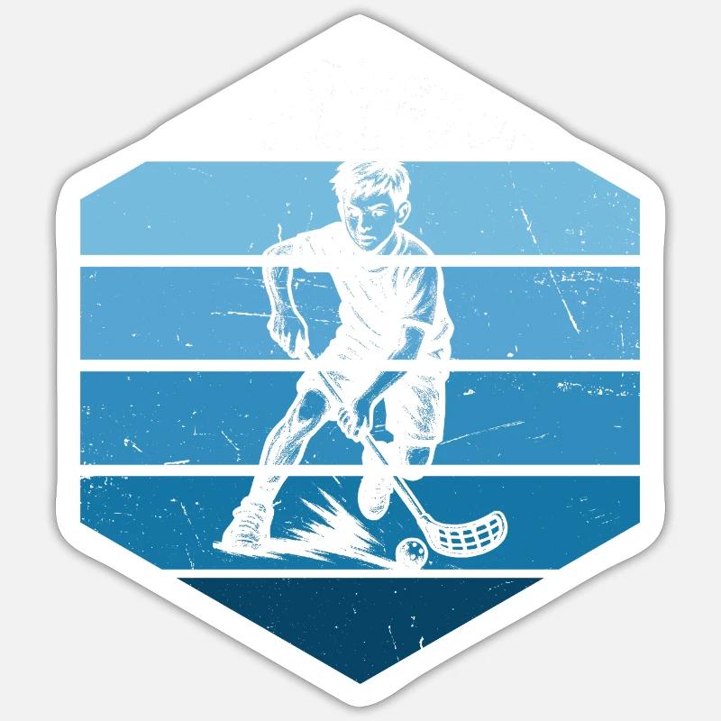 Message clair sur floorball - Sticker taille S (10 x 10 cm) - blanc mat