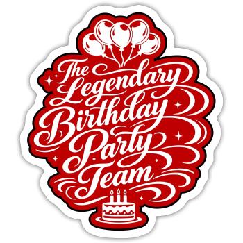 Équipe d’anniversaire qui dit - Sticker taille S (10 x 10 cm) - blanc mat - Devant