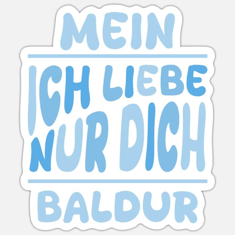 Man Baldur - Sticker taille S (10 x 10 cm) - blanc mat