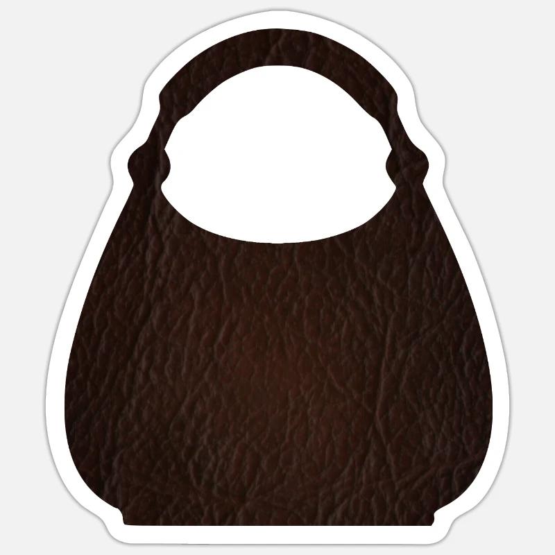Braune Ledertaschentextur Sticker Größe S (10 x 10 cm)