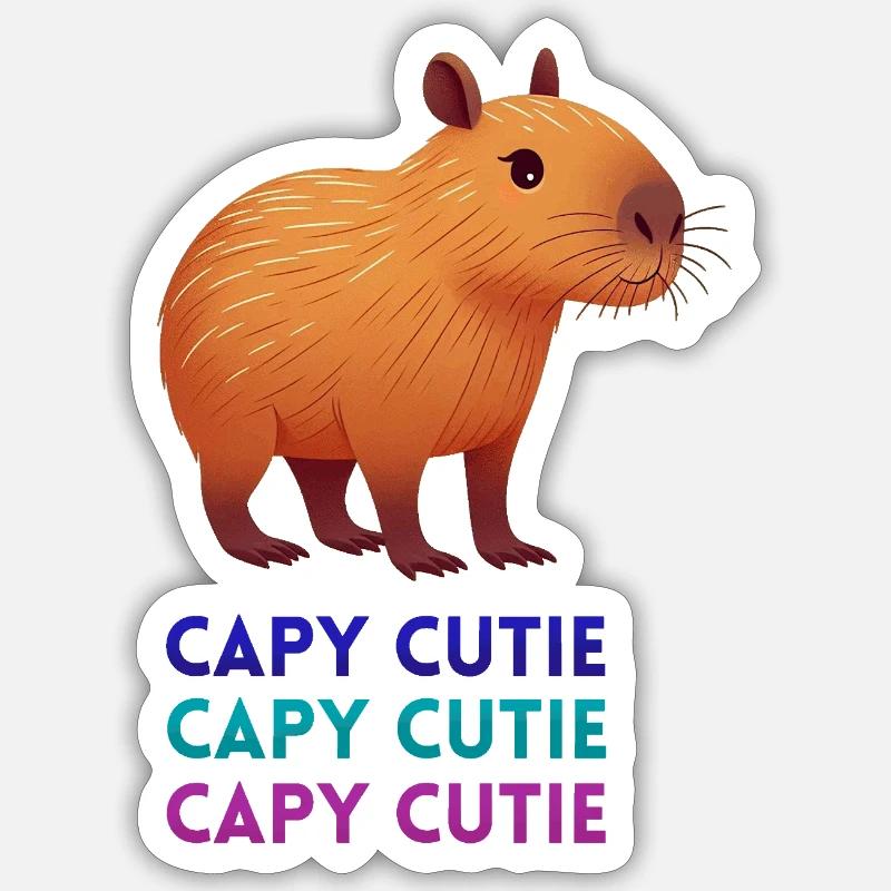 Charming Capybara - Sticker size S (10 x 10 cm) - white matte