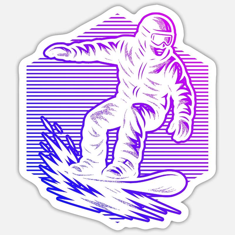 Charakterstarkes Snowboard Design - Sticker Größe S (10 x 10 cm) - Mattweiß