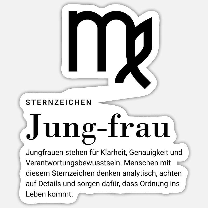 Sternzeichen Jungfrau  - Sticker Größe S (10 x 10 cm) - Mattweiß