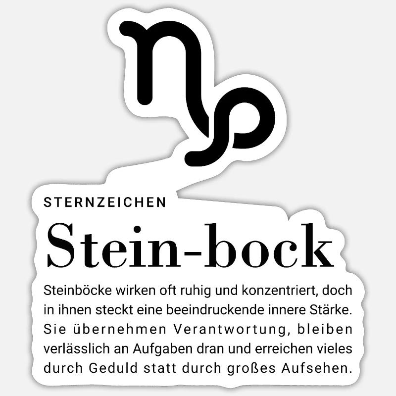 Sternzeichen Steinbock - Sticker Größe S (10 x 10 cm) - Mattweiß