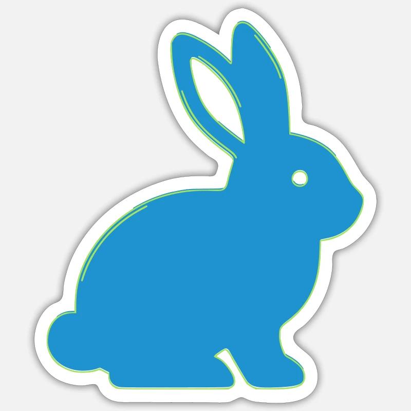 Neon Bunny Y2K Cute Vector Sticker size S (10 x 10 cm)