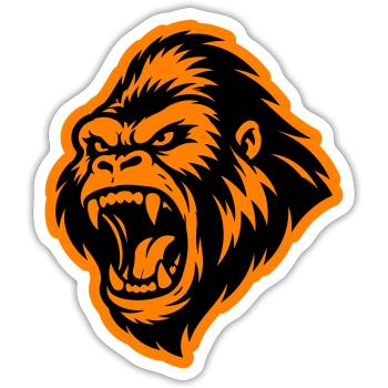 Gorilla Head - Sticker size S (10 x 10 cm) - white matte - Front